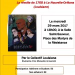 affiche_conférence_la révolte de 1768 à la Nouvelle-Orléans (Louisiane)_2017_03_29