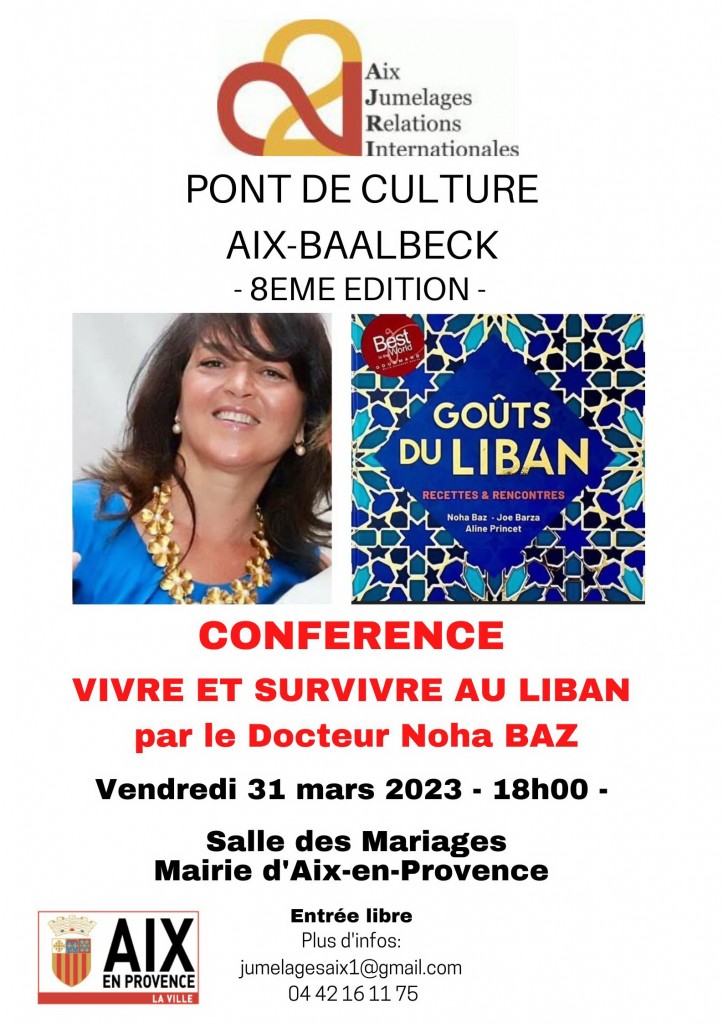 Affiche Conférence Vivre et survivre au Liban_vendredi 31 mars 2023